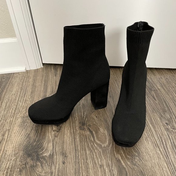 MIA Sock Block-Heel Booties Size 8.5 - Picture 2 of 5
